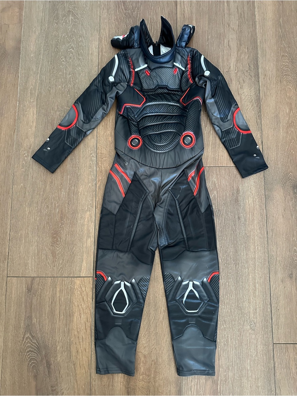 Spirit Kids Black and Red Futuristic Armor Superhero Costume. Size 9.